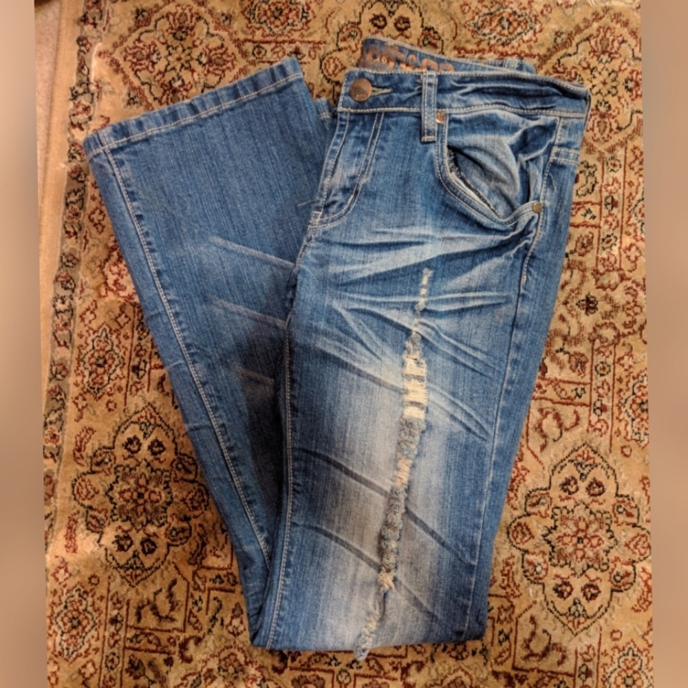 Bootcut ripped jeans